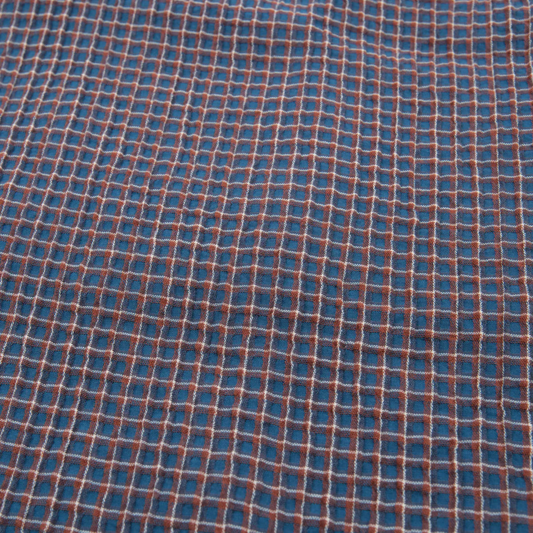 Freenote Cloth Cayucos Seersucker - Blue Plaid
