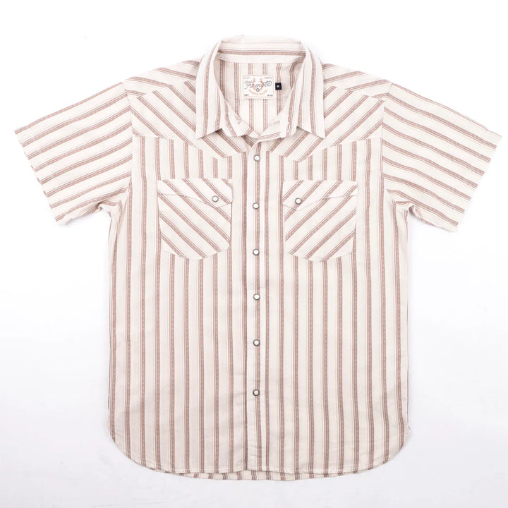 Freenote Cloth Calico Short Sleeve - Brown Stripe