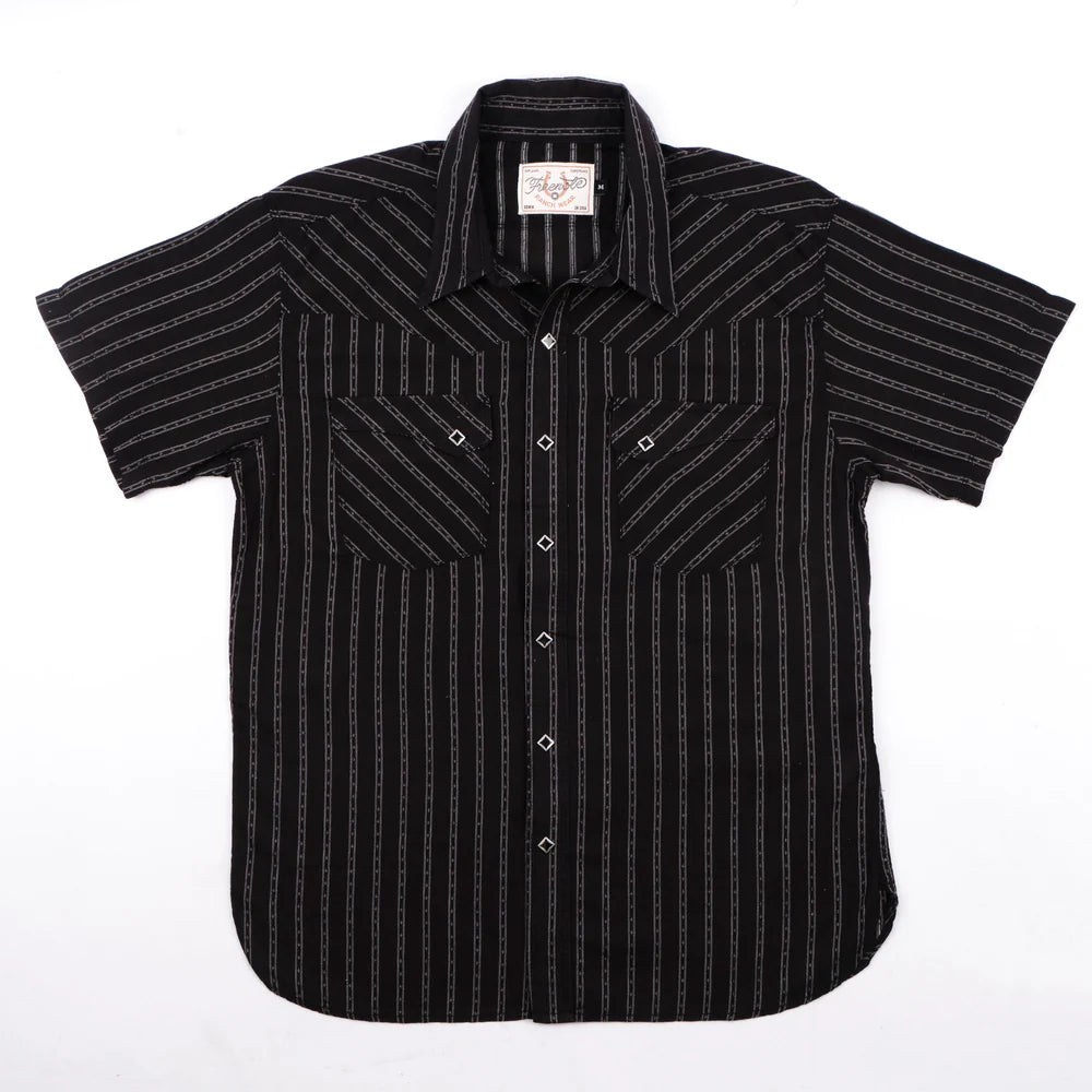 Freenote Cloth Calico Short Sleeve - Black Stripe