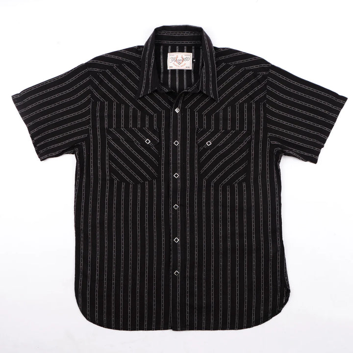 Freenote Cloth Calico Short Sleeve - Black Stripe