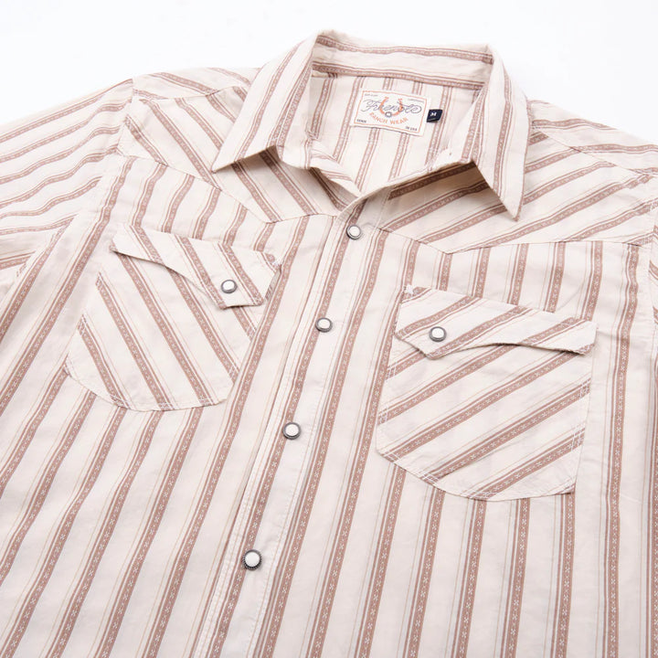 Freenote Cloth Calico Short Sleeve - Brown Stripe