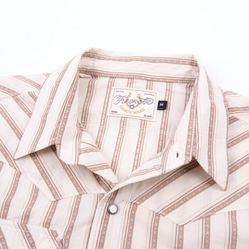 Freenote Cloth Calico Short Sleeve - Brown Stripe