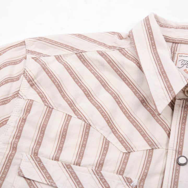 Freenote Cloth Calico Short Sleeve - Brown Stripe