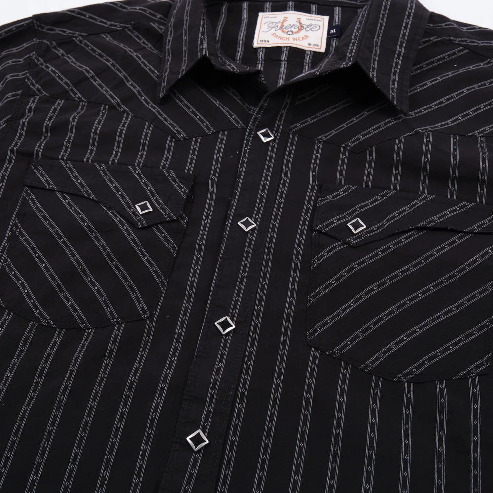 Freenote Cloth Calico Short Sleeve - Black Stripe