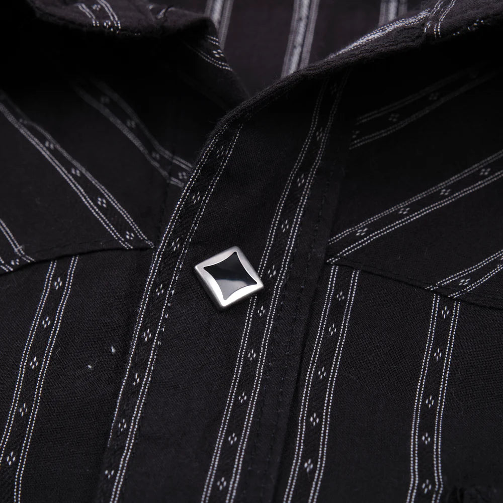 Freenote Cloth Calico Short Sleeve - Black Stripe