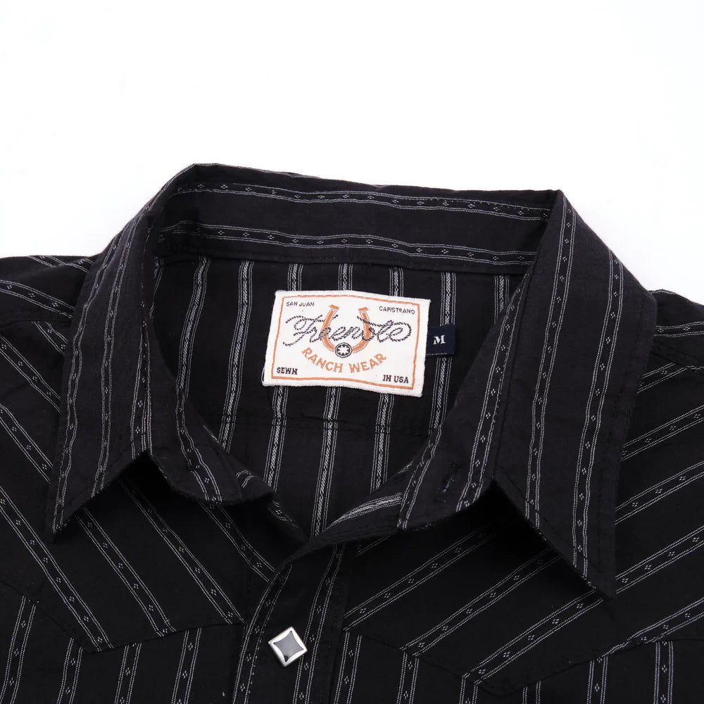 Freenote Cloth Calico Short Sleeve - Black Stripe