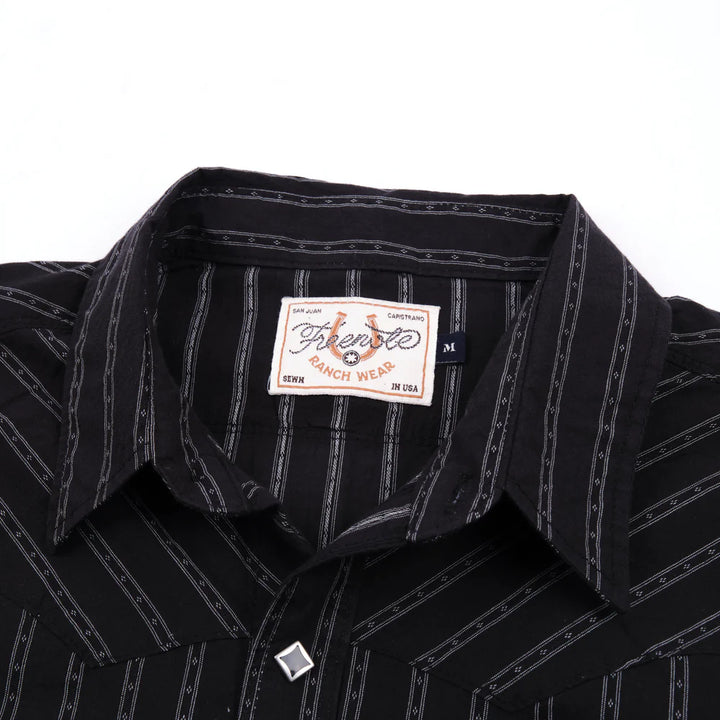 Freenote Cloth Calico Short Sleeve - Black Stripe