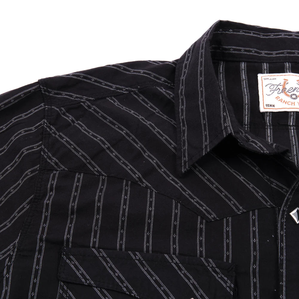 Freenote Cloth Calico Short Sleeve - Black Stripe