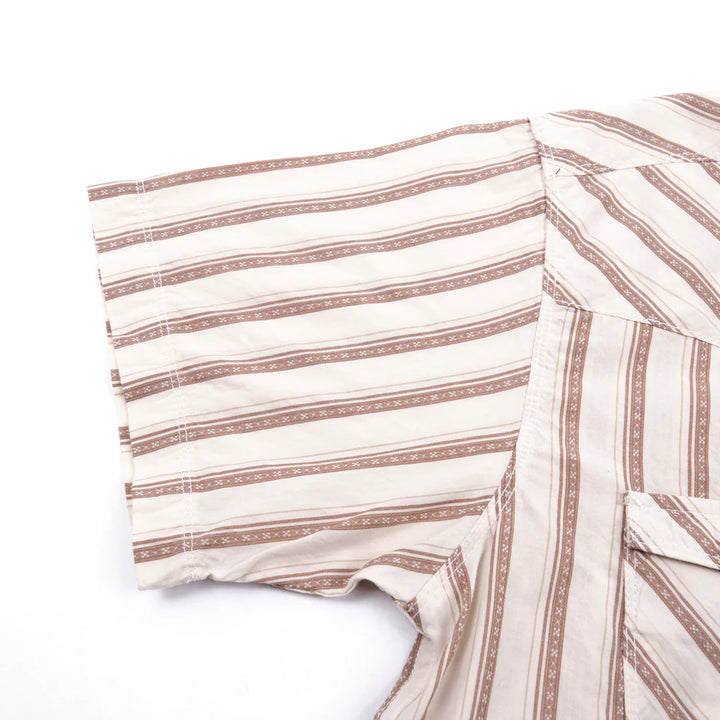 Freenote Cloth Calico Short Sleeve - Brown Stripe