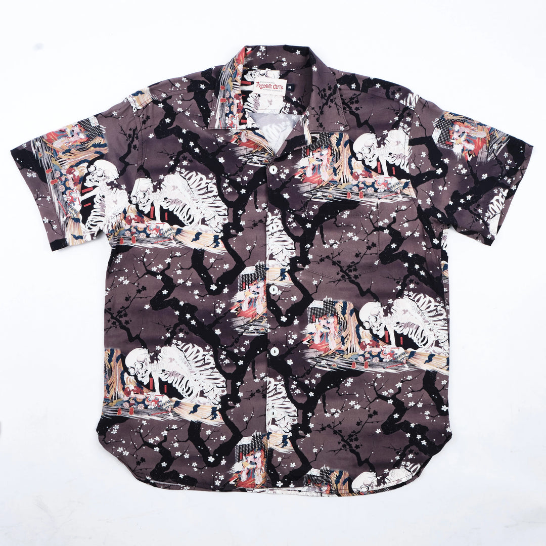 Freenote Cloth Hawaiian - Charcoal Skeleton