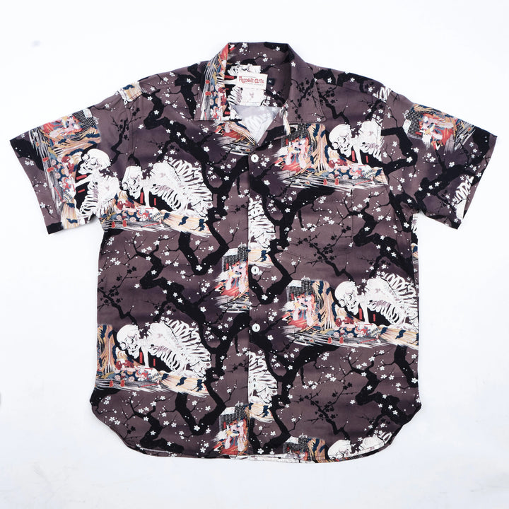 Freenote Cloth Hawaiian - Charcoal Skeleton