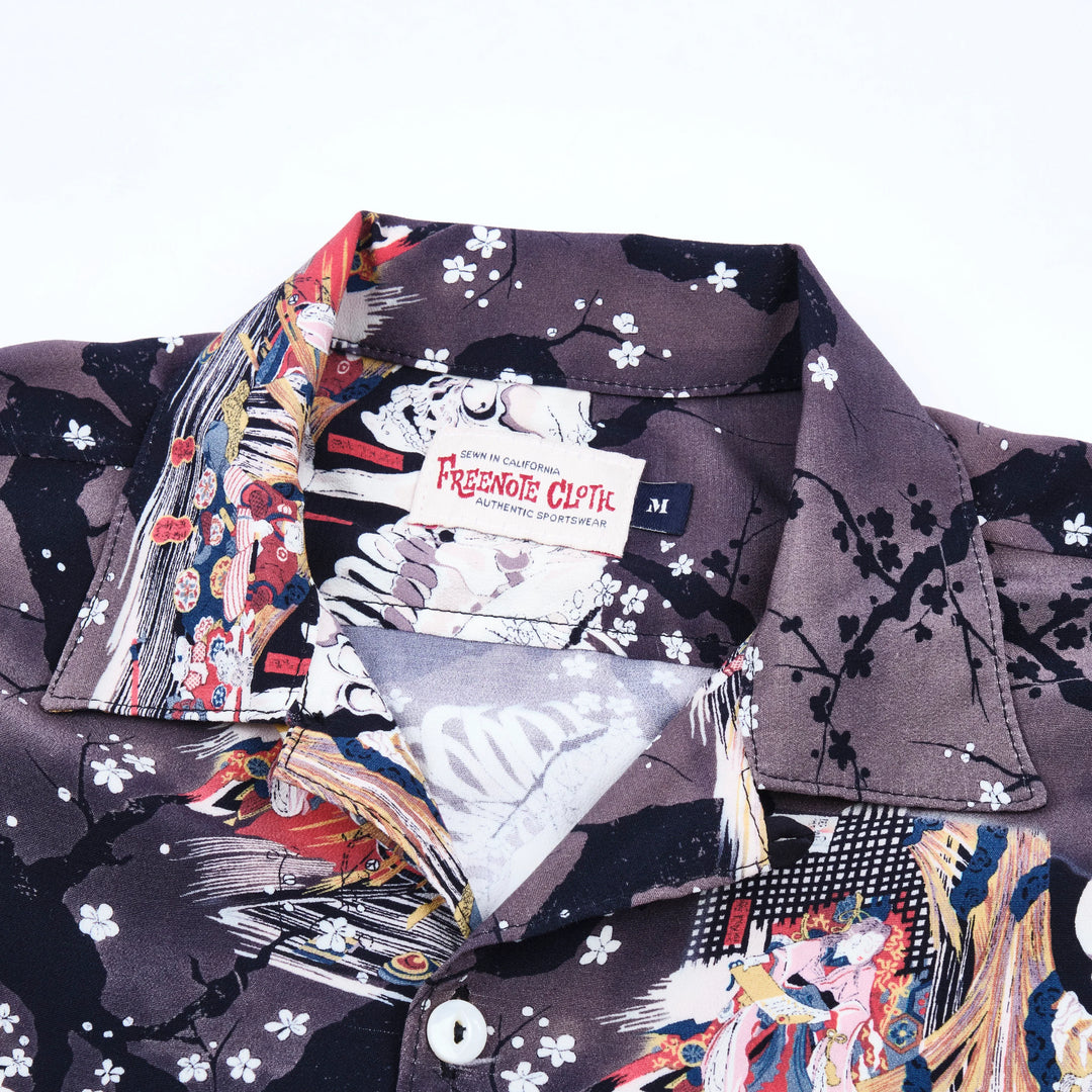 Freenote Cloth Hawaiian - Charcoal Skeleton
