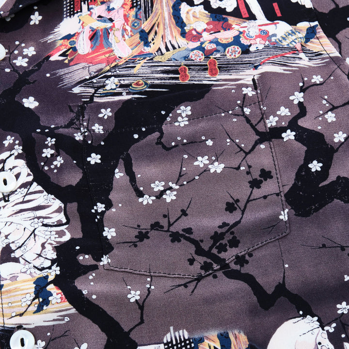 Freenote Cloth Hawaiian - Charcoal Skeleton