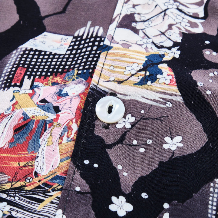 Freenote Cloth Hawaiian - Charcoal Skeleton