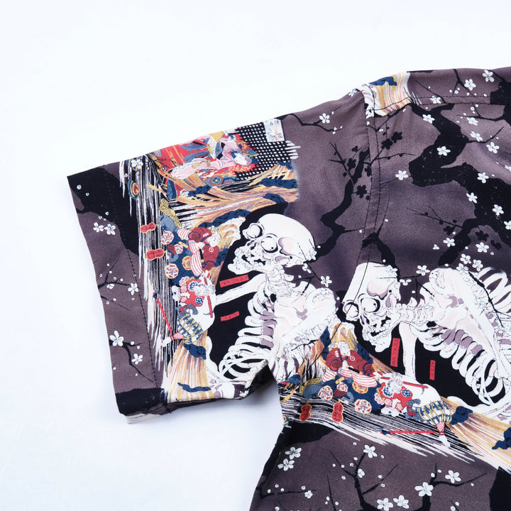 Freenote Cloth Hawaiian - Charcoal Skeleton