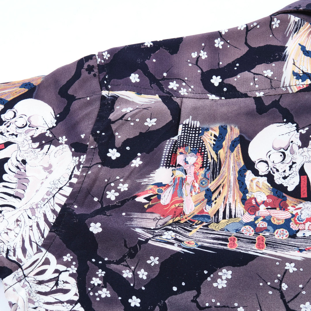 Freenote Cloth Hawaiian - Charcoal Skeleton