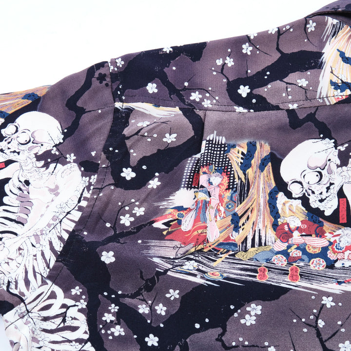 Freenote Cloth Hawaiian - Charcoal Skeleton