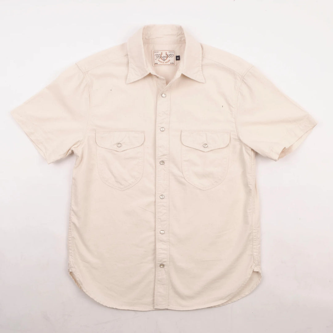 Freenote Cloth Bodie Short Sleeve - Natural Herringbone