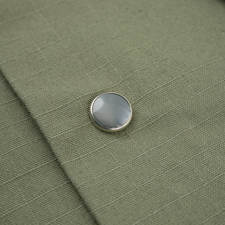 Iron Heart 8oz Ripstop Short Sleeved Mechanic Shirt - Military Green
