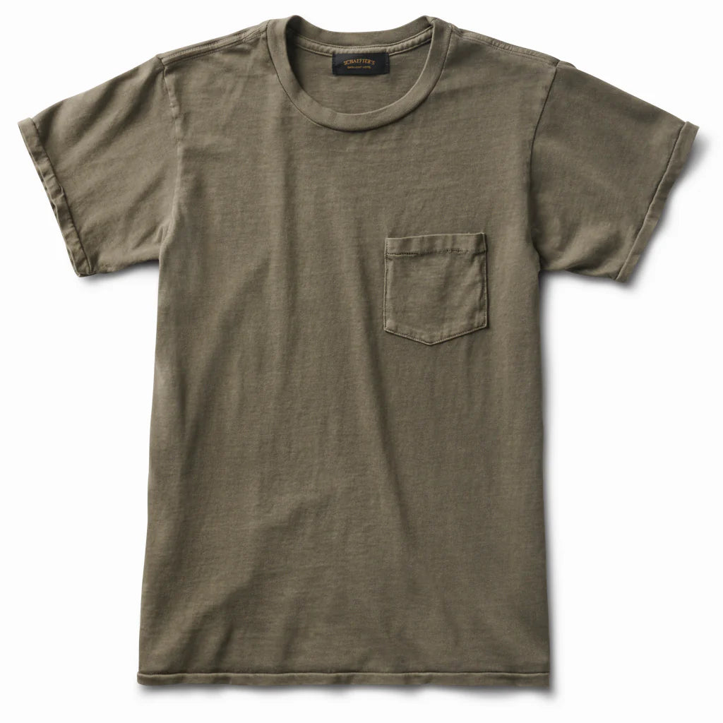 Schaeffer’s Garment Hotel Ringspun 40's Pocket Tee - OD Moss Green