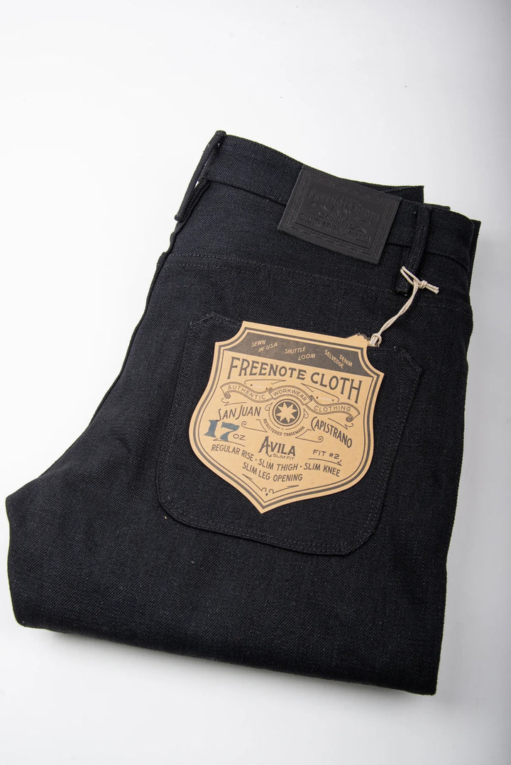 Freenote Cloth Avila Slim Taper 17oz Black Denim
