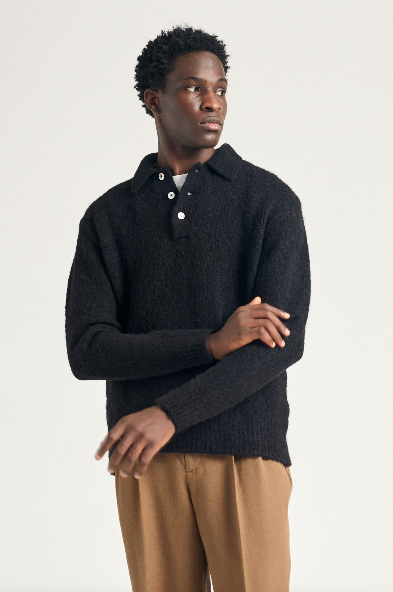 Norse Projects Rasmus Relaxed Brushed Polo - Black – Berkeley Supply