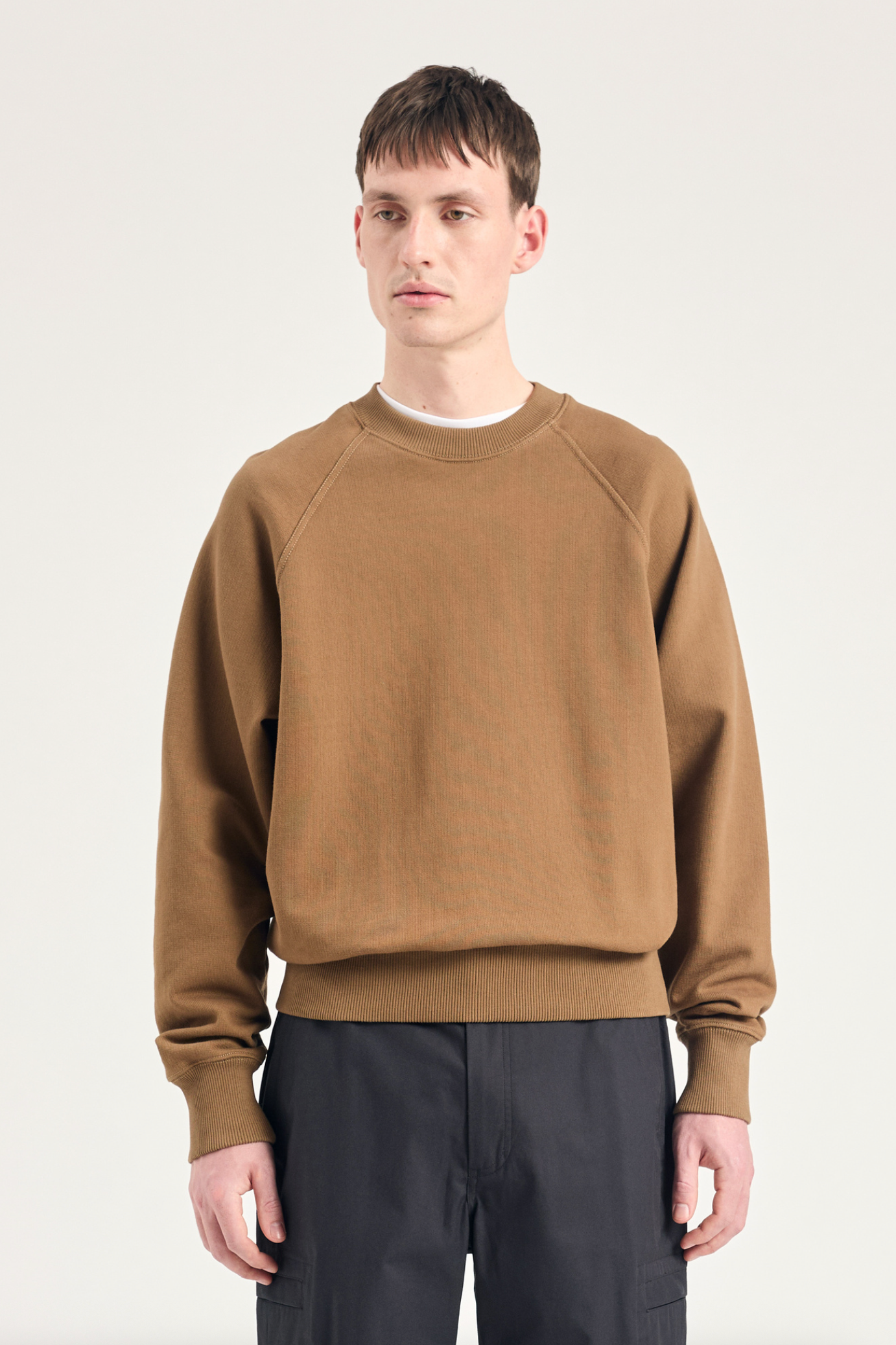 Norse Projects Tyr Relaxed Organic Loopback Raglan Crew - Oak