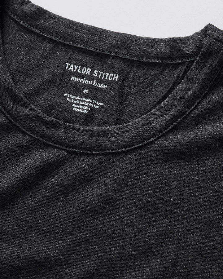 Taylor Stitch - The Merino Tee in Heather Black
