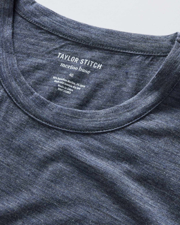 Taylor Stitch - The Merino Tee in Heather Navy