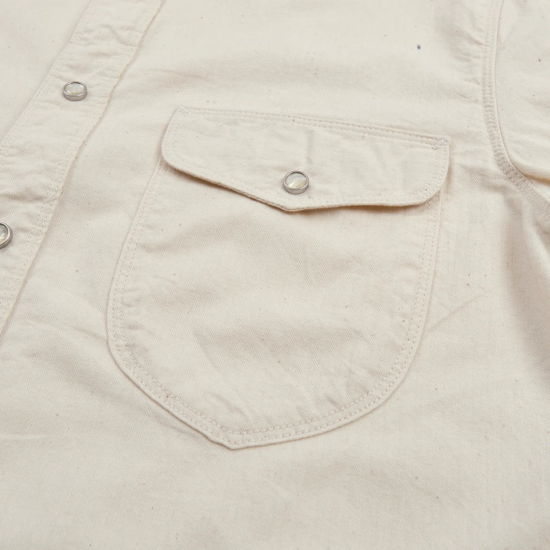 Freenote Cloth Bodie Short Sleeve - Natural Herringbone