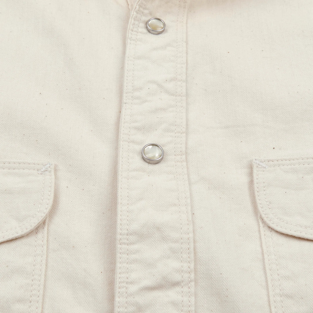 Freenote Cloth Bodie Short Sleeve - Natural Herringbone
