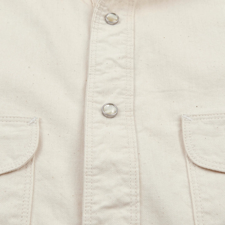Freenote Cloth Bodie Short Sleeve - Natural Herringbone