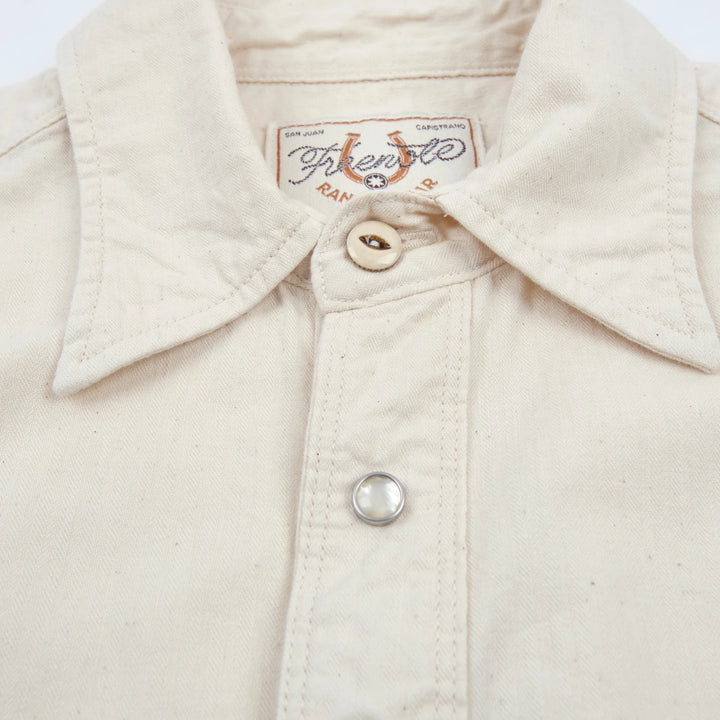 Freenote Cloth Bodie Short Sleeve - Natural Herringbone