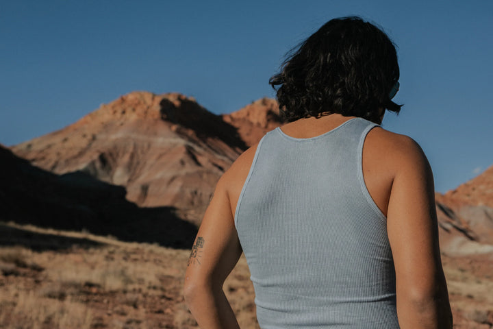 Wythe Tubular Cotton Ribbed Tank Top - Indigo