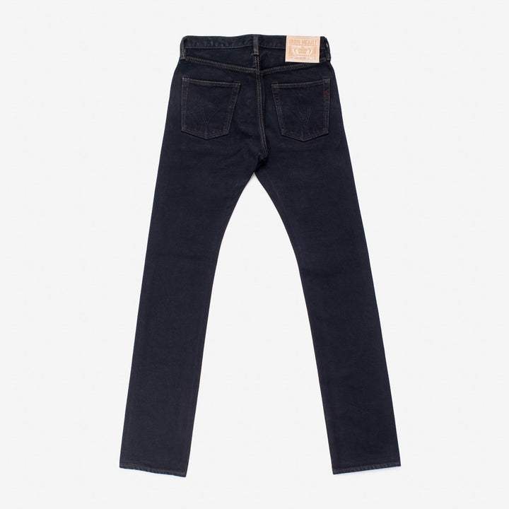 Iron Heart 555 21oz Selvedge Denim Super Slim Cut Jeans - Indigo Overdyed Black