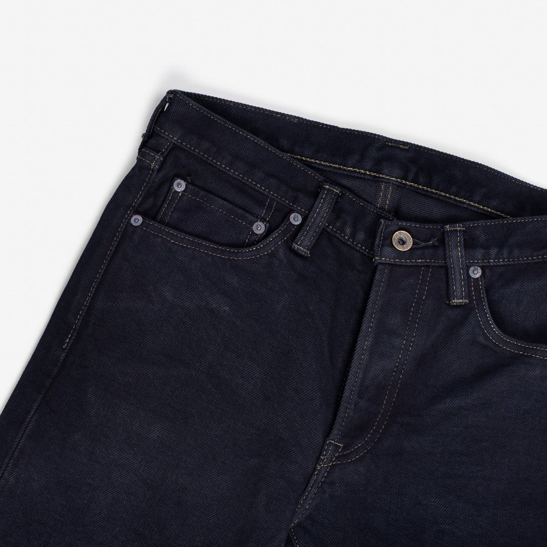 Iron Heart 555 21oz Selvedge Denim Super Slim Cut Jeans - Indigo Overdyed Black