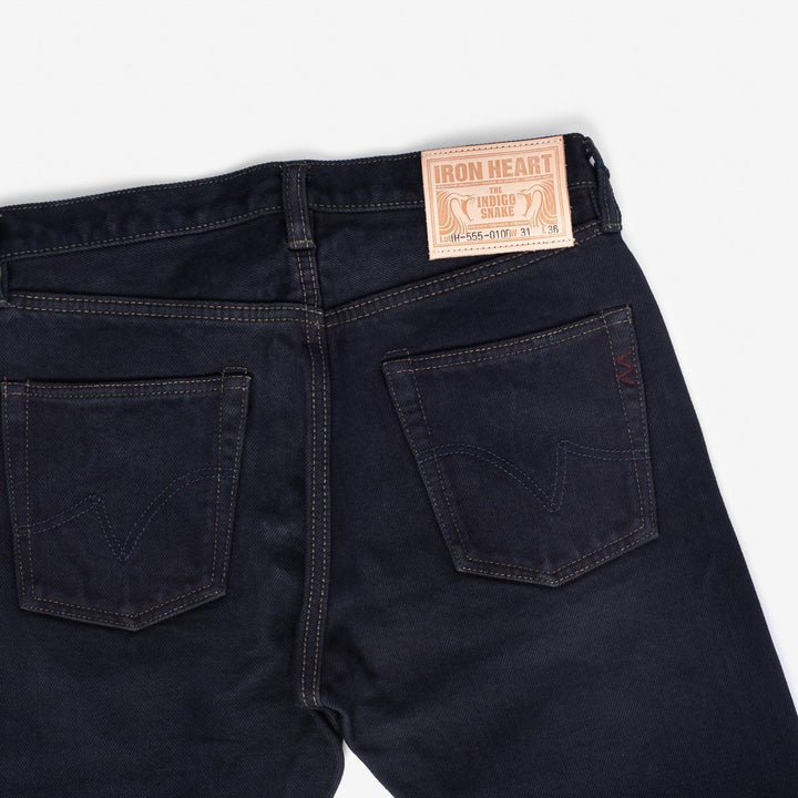 Iron Heart 555 21oz Selvedge Denim Super Slim Cut Jeans - Indigo Overdyed Black