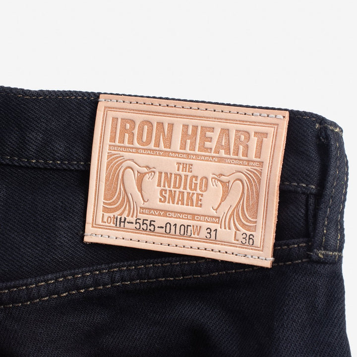Iron Heart 555 21oz Selvedge Denim Super Slim Cut Jeans - Indigo Overdyed Black