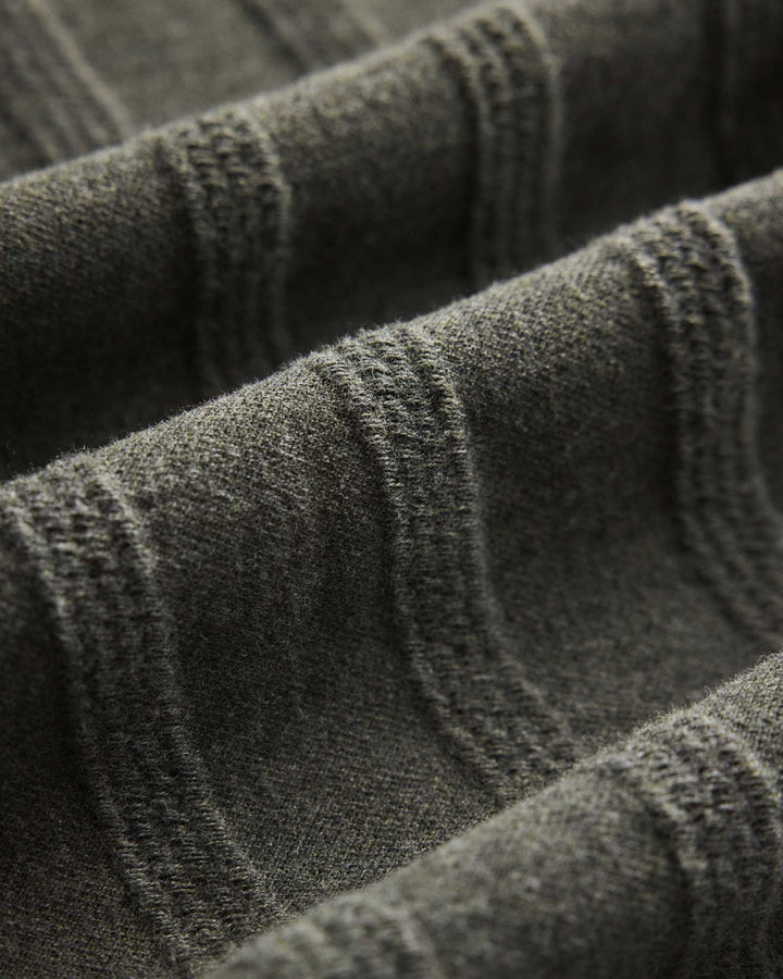 Taylor Stitch - Short Sleeve California in Heather Olive Pointelle Stripe