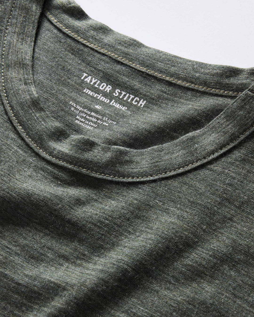 Taylor Stitch - The Merino Tee in Heather Army