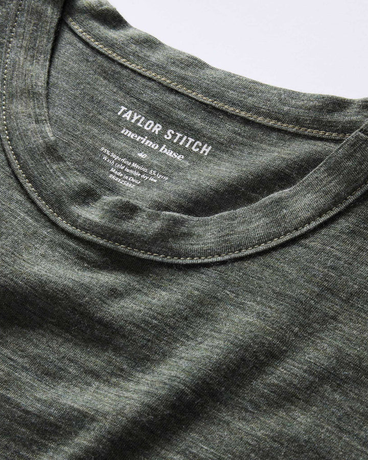 Taylor Stitch - The Merino Tee in Heather Army