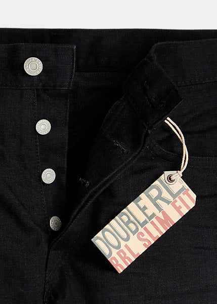 RRL Slim Fit Black Selvedge Jean
