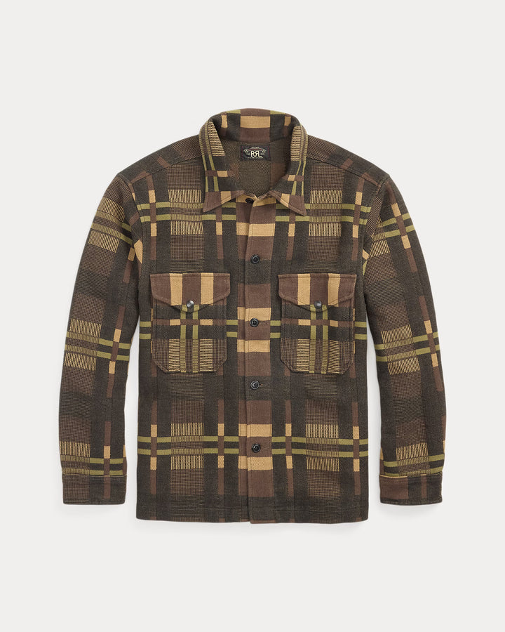 RRL Patterned Jacquard Overshirt - Purple/Black