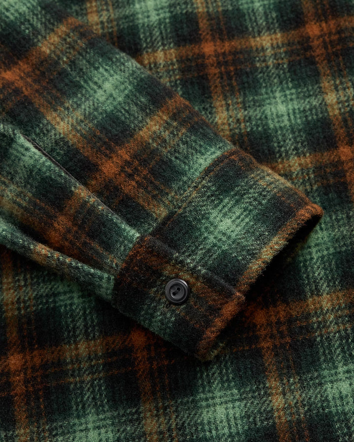 RRL Plaid Wool Twill Overshirt - Green Multi