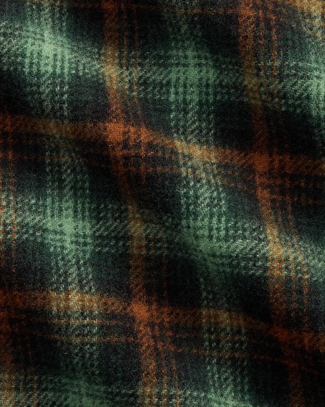 RRL Plaid Wool Twill Overshirt - Green Multi