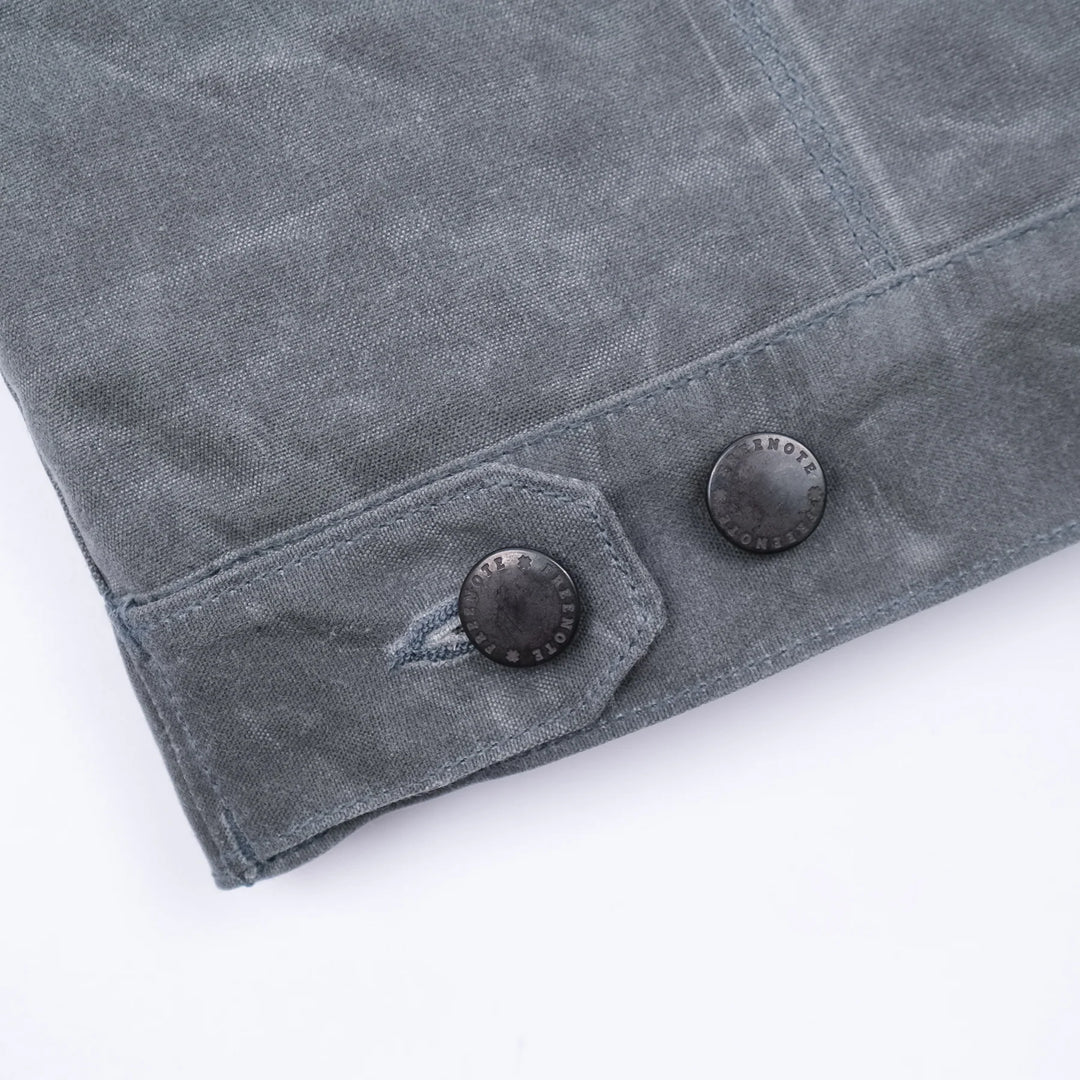 Freenote Cloth Riders Jacket Waxed Canvas - Charcoal