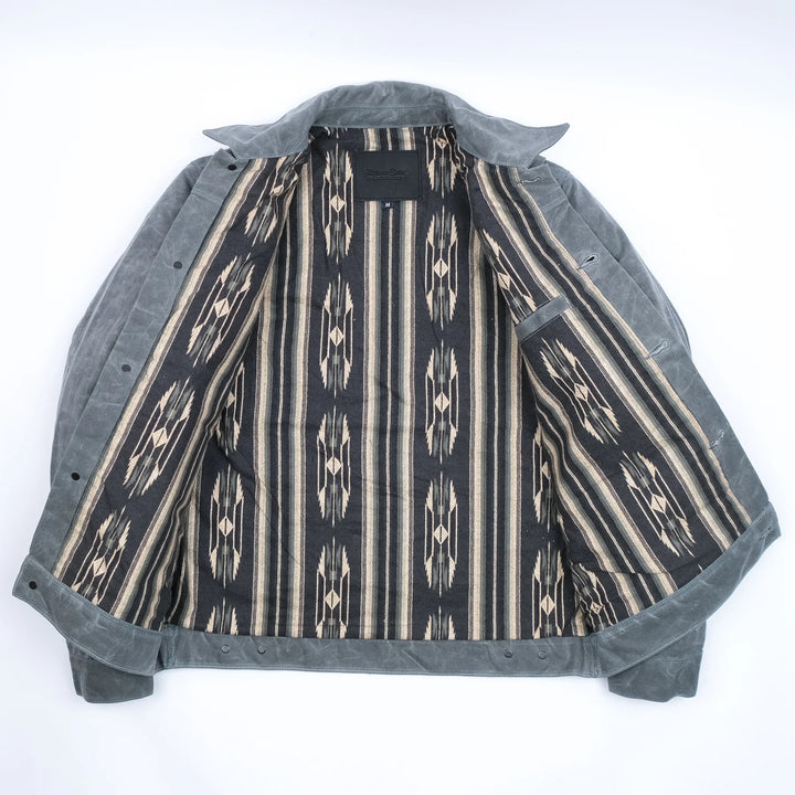 Freenote Cloth Riders Jacket Waxed Canvas - Charcoal
