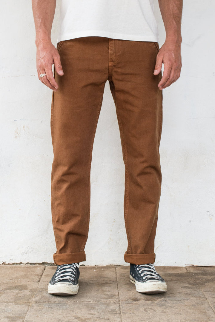 Freenote Cloth Workers Chino Slim Fit 14oz Slub - Rust