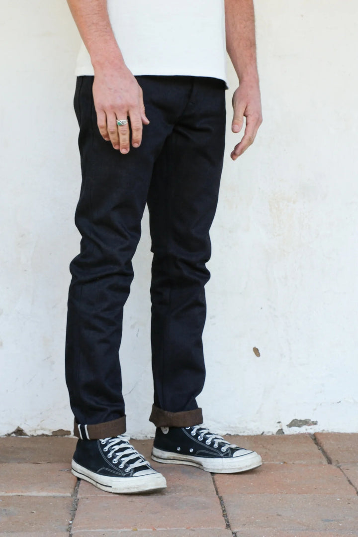 Freenote Cloth Portola Classic Taper 16oz - Indigo Brown Denim