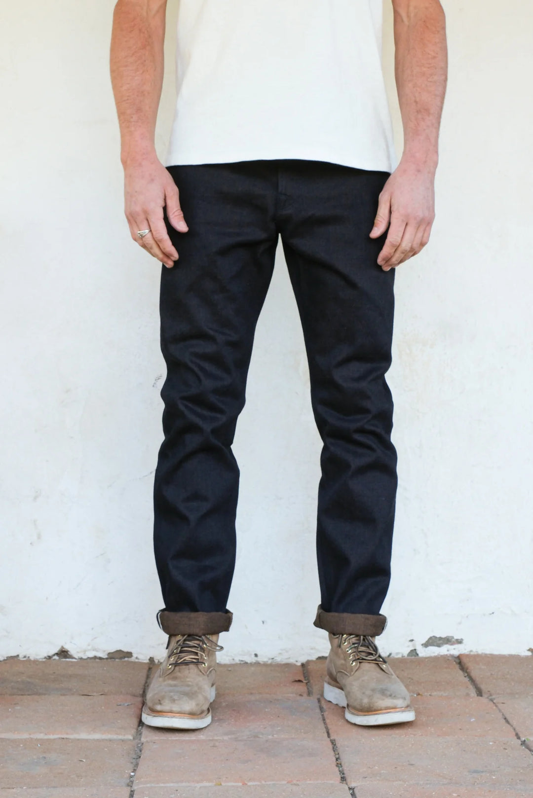 Freenote Cloth Avila Slim Taper 16oz Indigo Brown denim